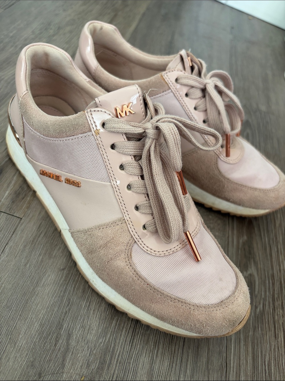 Michael Kors Blush Pink Mixed-Material Sneakers
